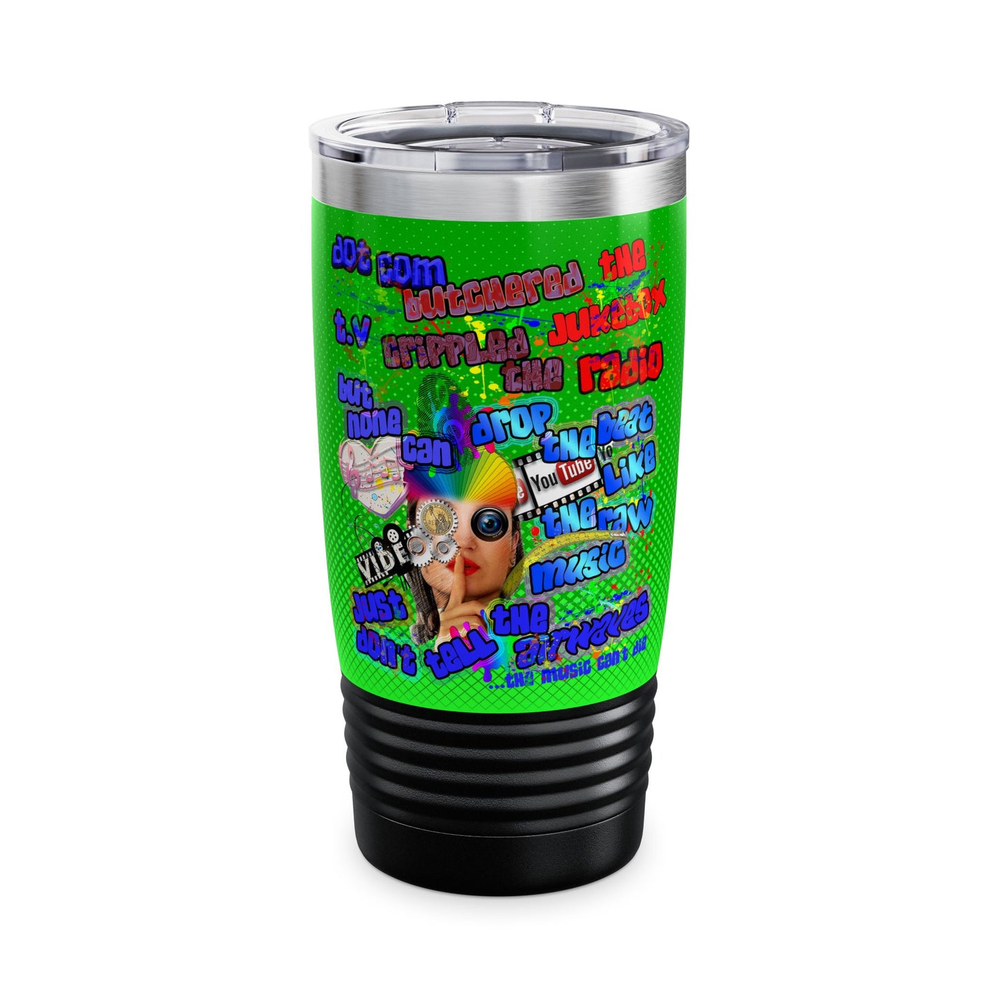 drop the beat - Ringneck Tumbler, 20oz  (logo green)