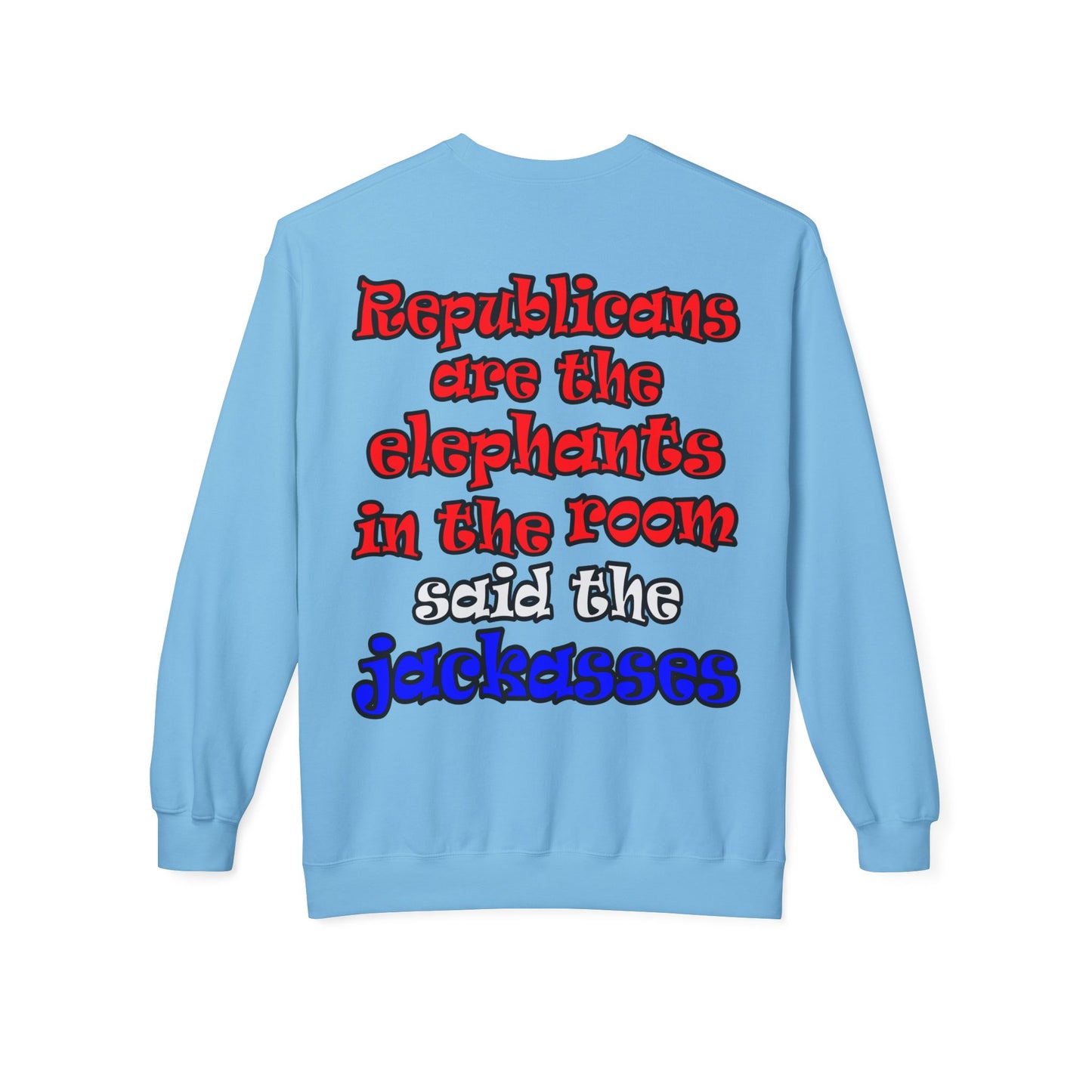 donkeys and elephants - Unisex Midweight Softstyle Fleece Crewneck Sweatshirt