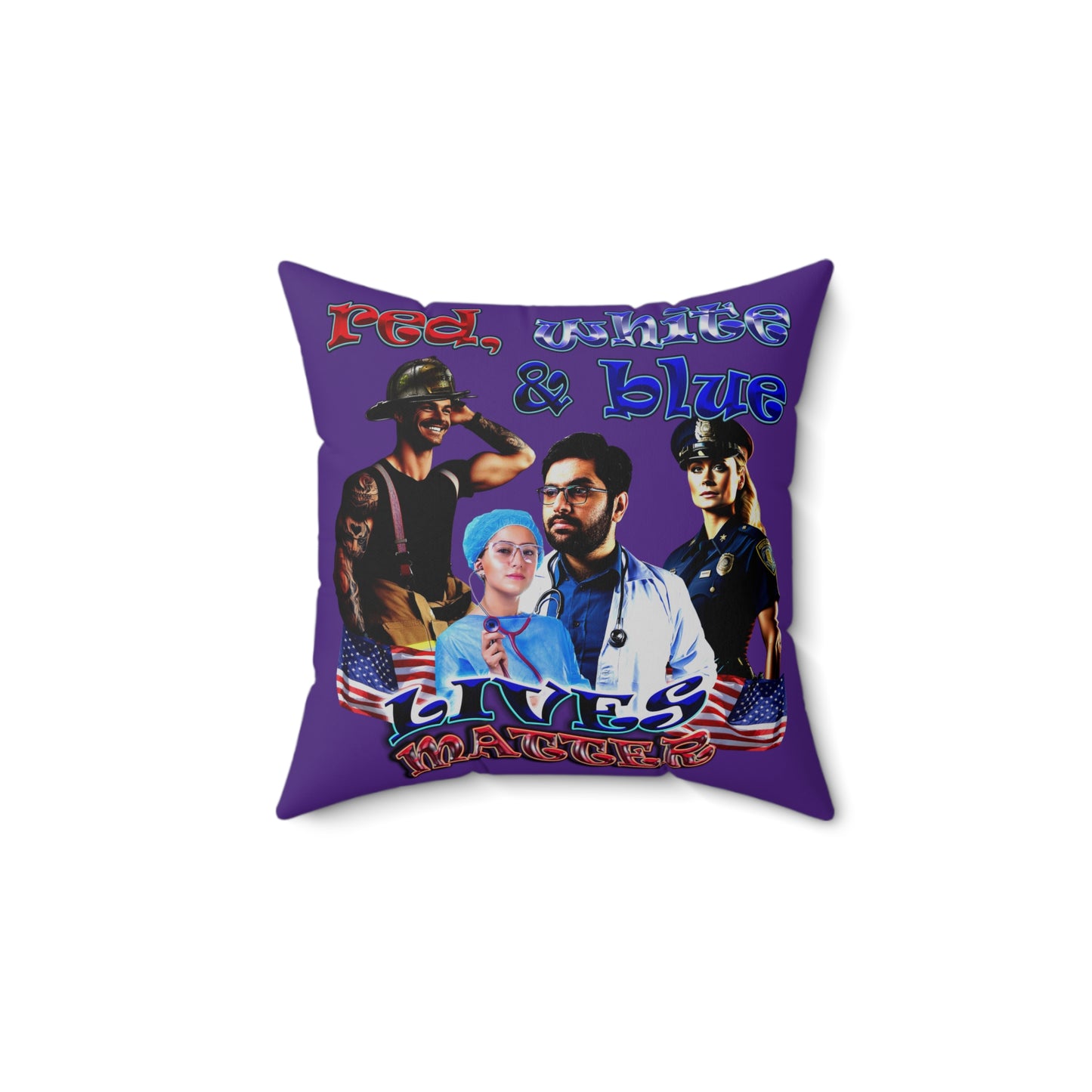 rw&b lives matter - Spun Polyester Square Pillow - (purple)