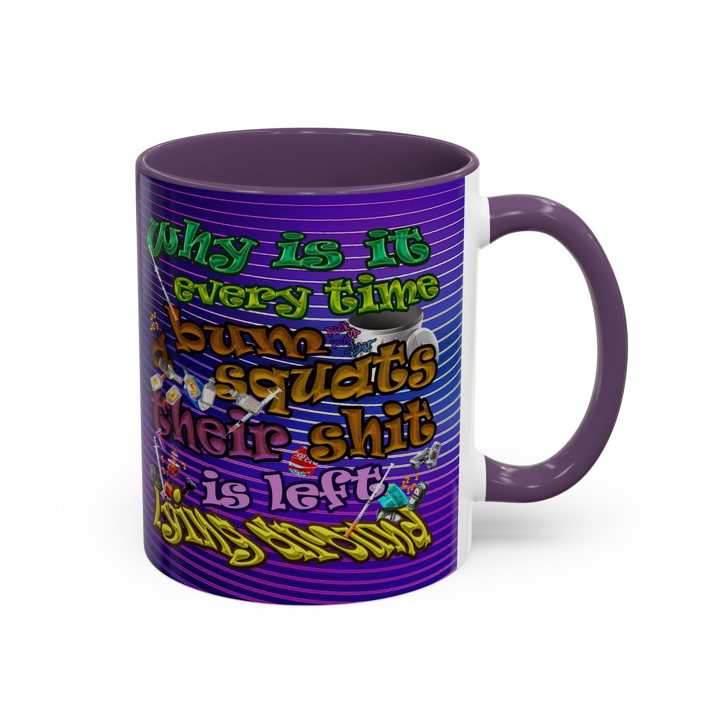 the bum's shit - Accent Mug (purple wave)
