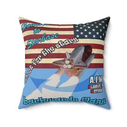 shoot for the stars - Faux Suede Square Pillow - (light blue)