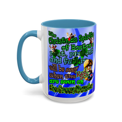 christmas spirits of boston - Accent Mug (blue-white wave)