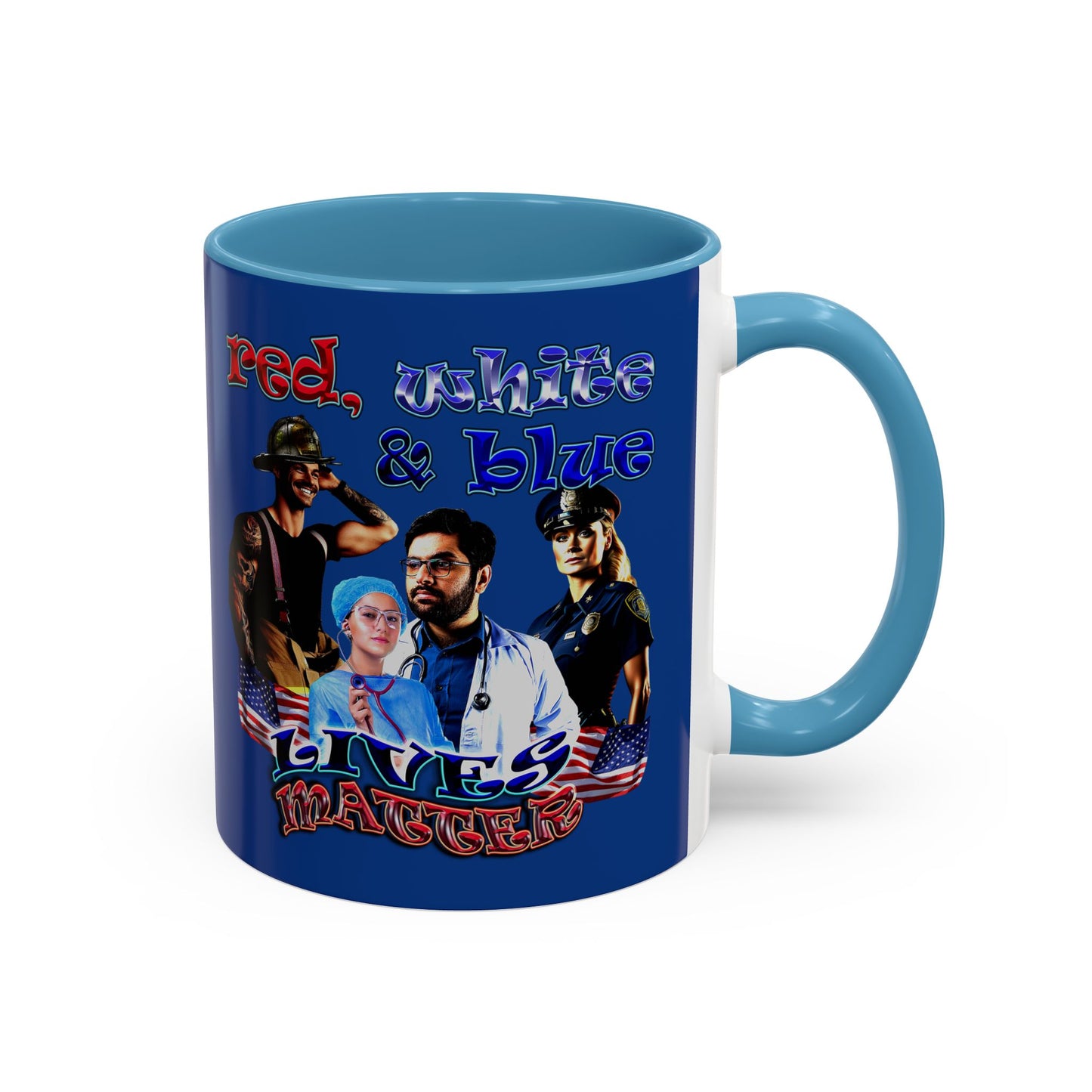 rw&b lives matter - Accent Mug (dark blue)