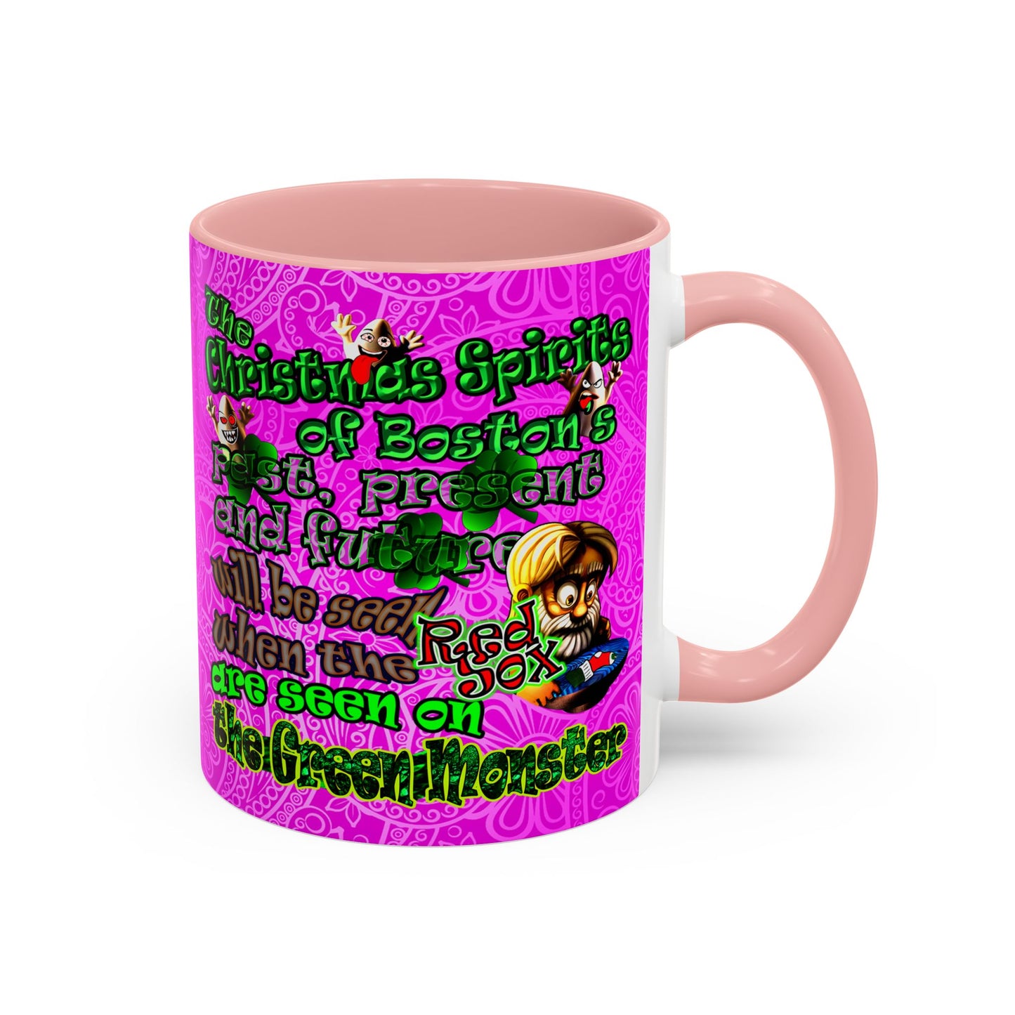 christmas spirits of boston - Accent Mug (pink swirl)
