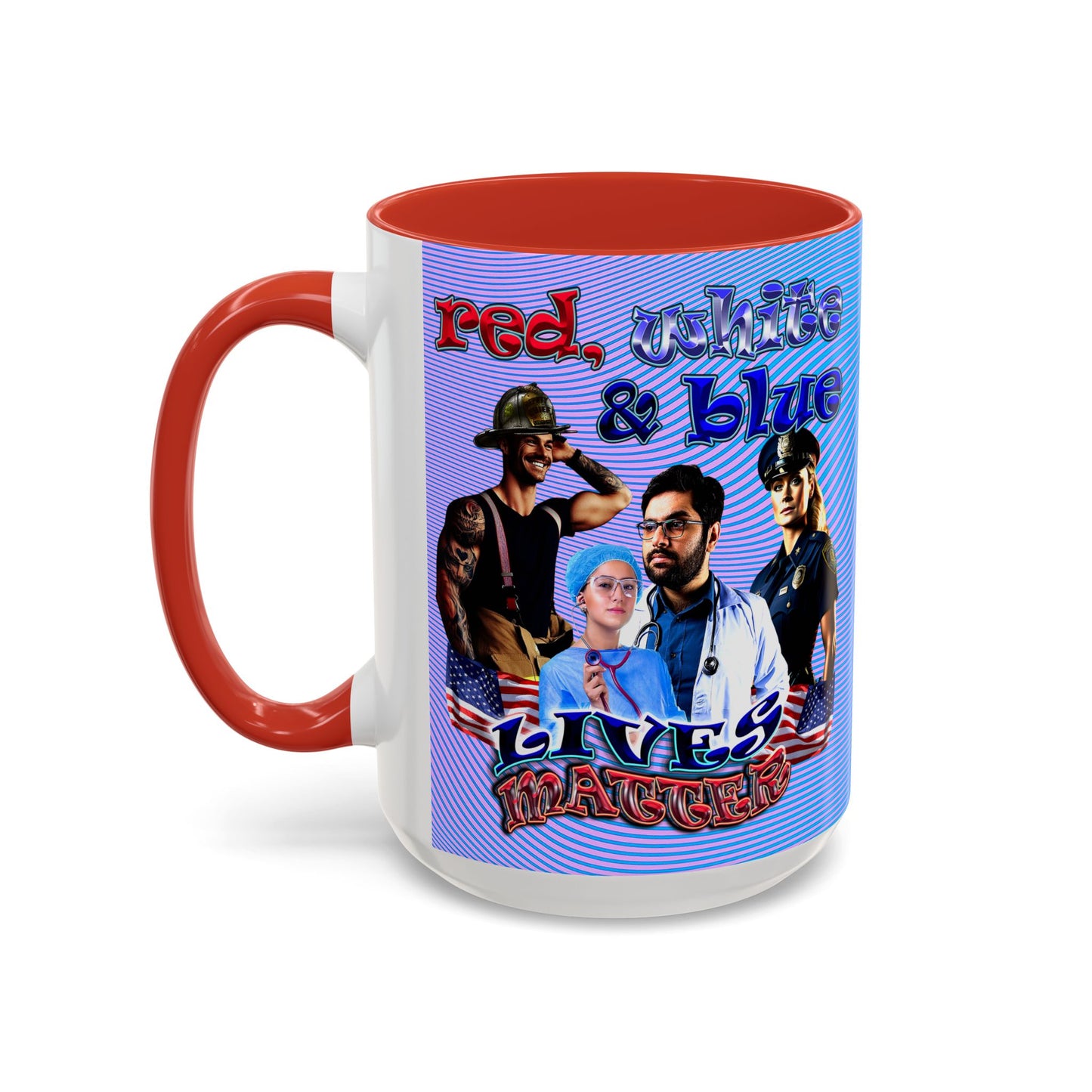 rw&b lives matter - Accent Mug (light blue-purple wave)