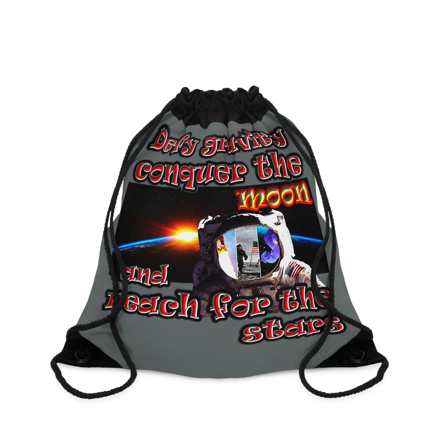 defy conquer reach - Drawstring Bag (dark grey)