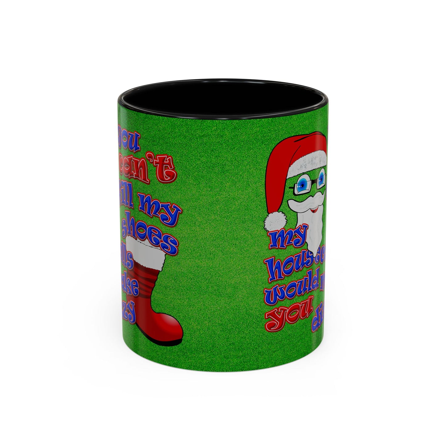 santa's shoes - Accent Mug (green turf)
