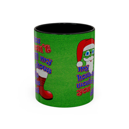 santa's shoes - Accent Mug (green turf)