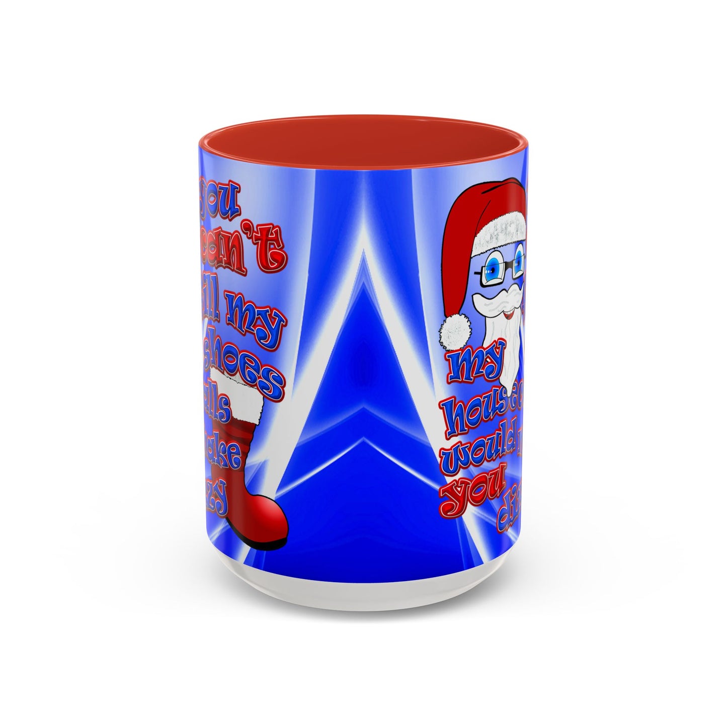 santa's shoes - Accent Mug (blue-white wave)