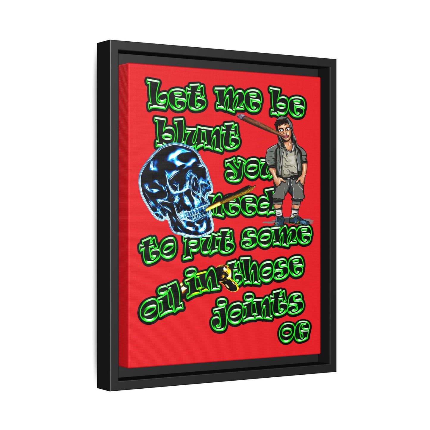 og - framed canvas art (red)
