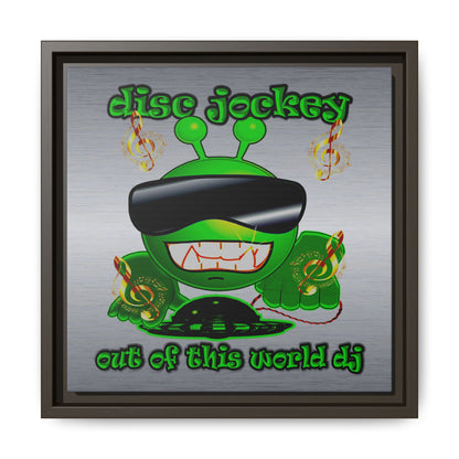 disc jockey - framed canvas art (brushed nickel)