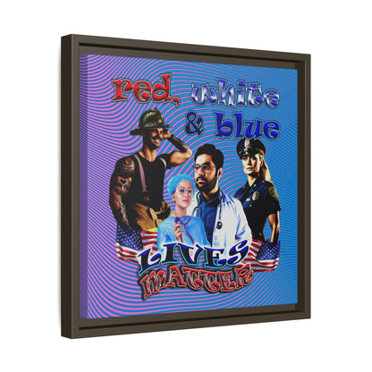 rw&b lives matter - framed canvas art (light blue-purple wave)