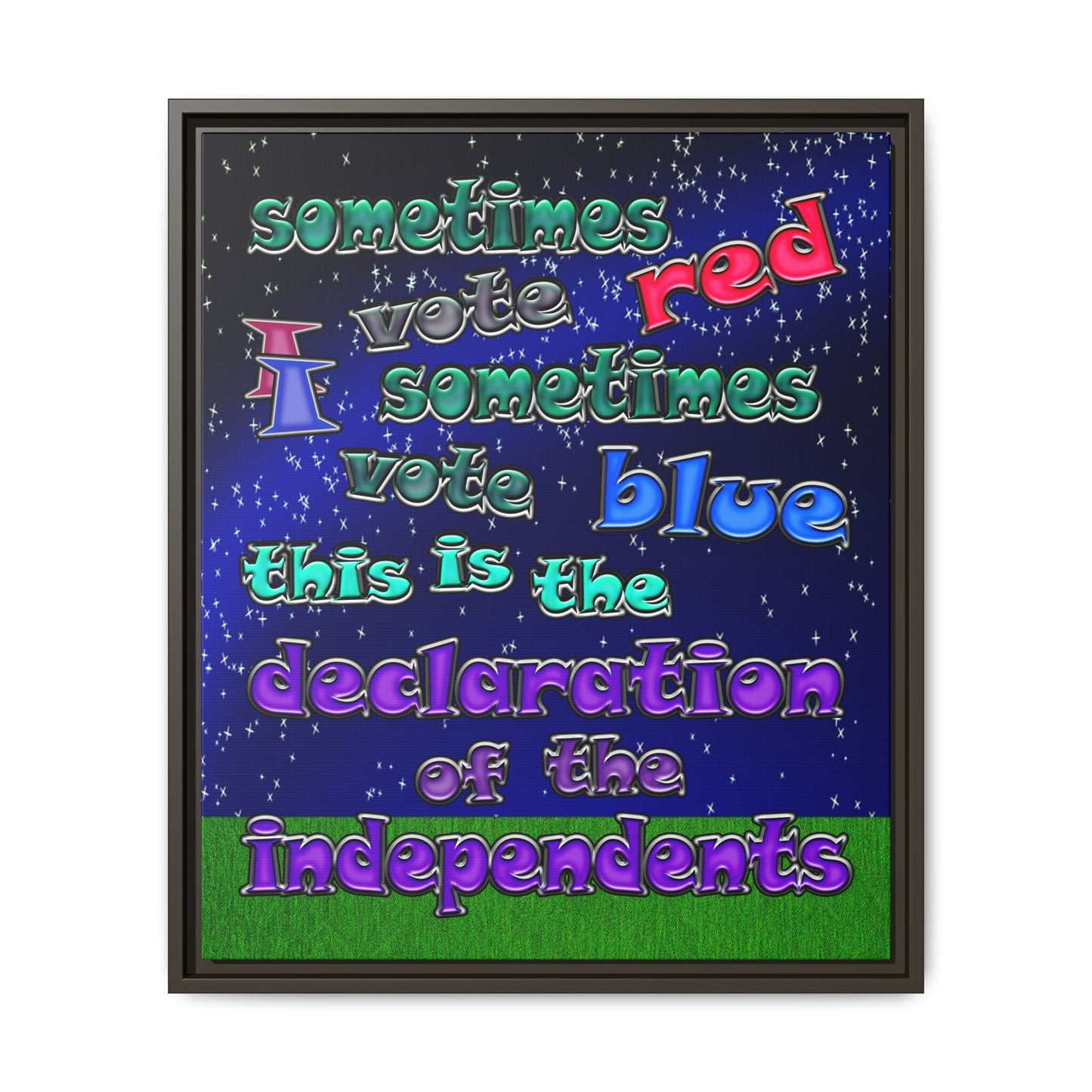 declaration of the independents - framed canvas art ('snoops' background)