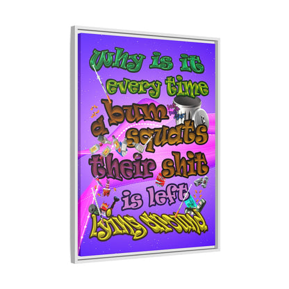 the bum's shit - framed canvas art (purple-pink wave)