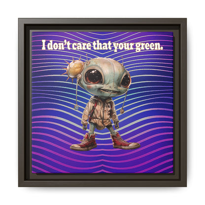 I don't care that your green - framed canvas art (purple wave)