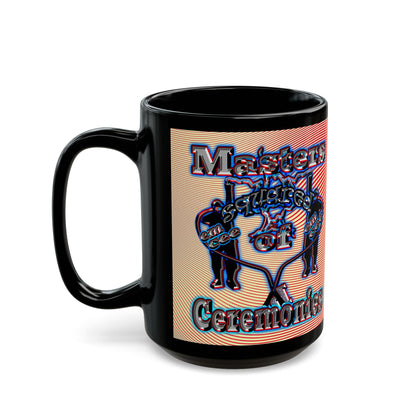 em cee squared - Black Mug (yellow-orange wave)
