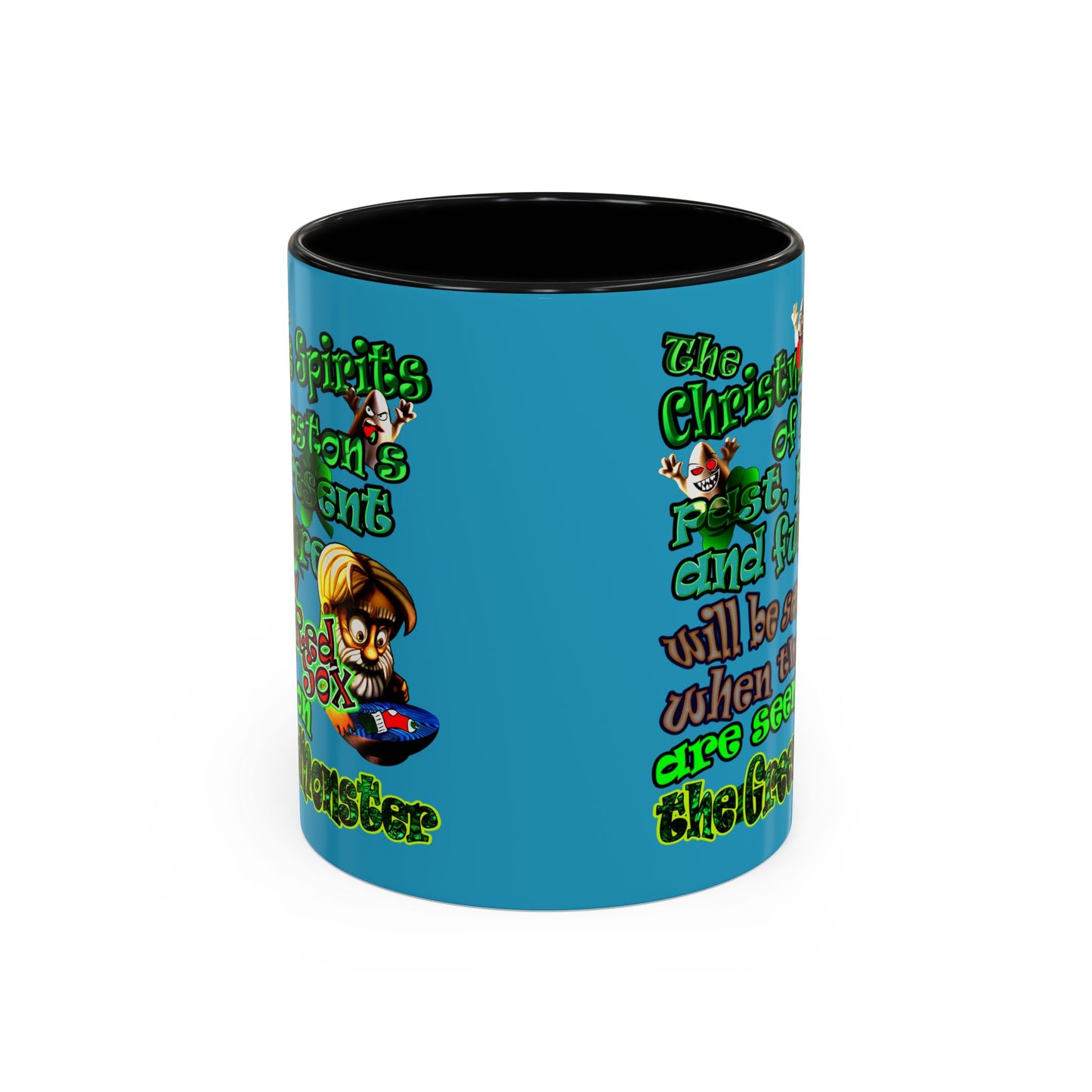 christmas spirits of boston - Accent Mug (turquoise)