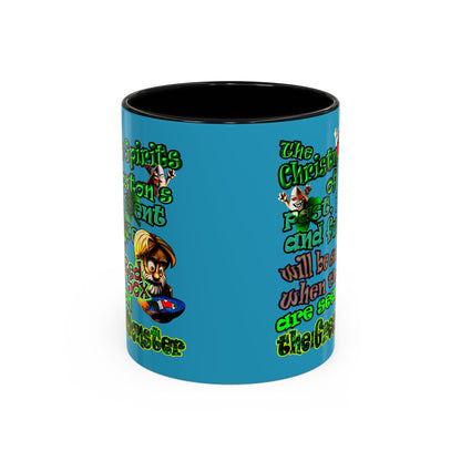 christmas spirits of boston - Accent Mug (turquoise)