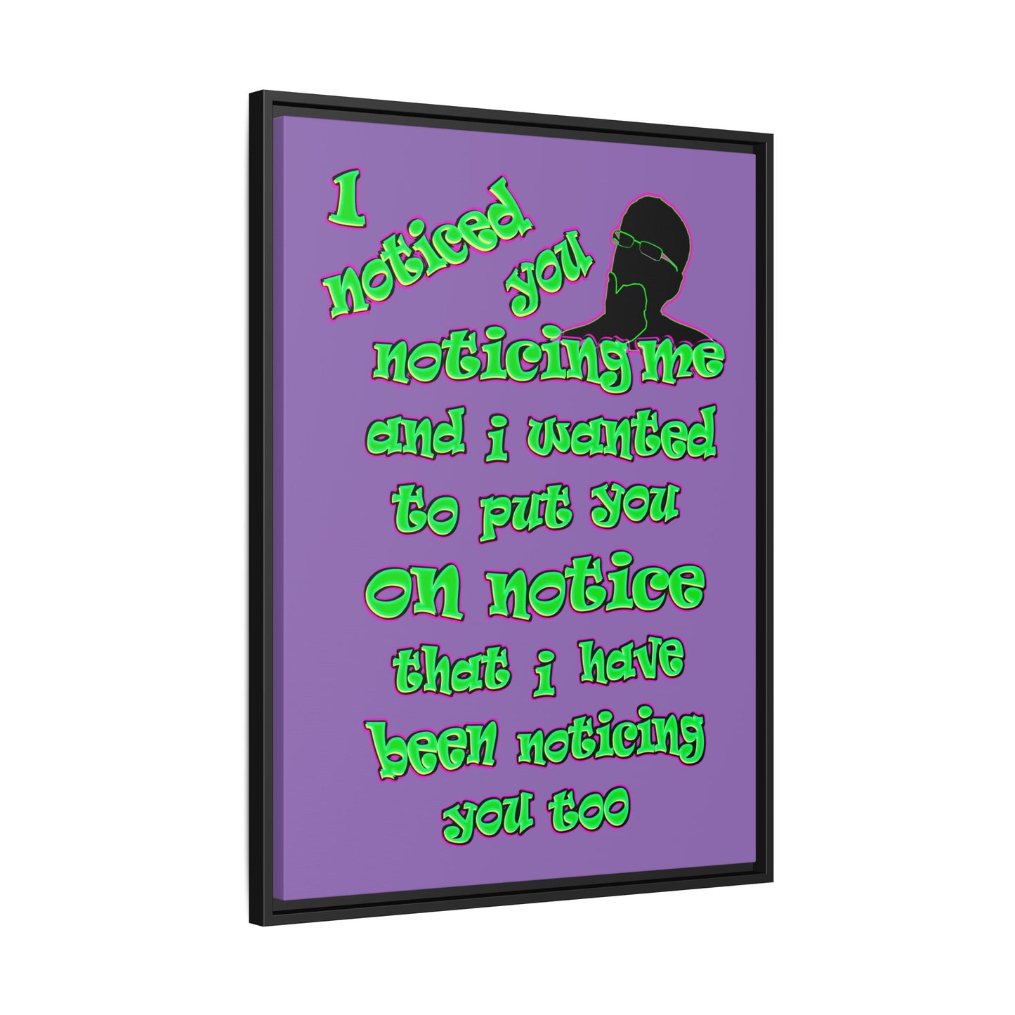 noticed you noticing - framed canvas art (light purple)