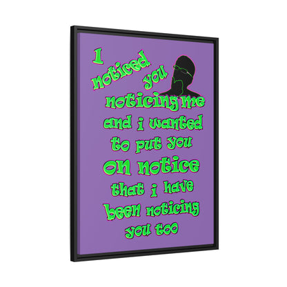 noticed you noticing - framed canvas art (light purple)