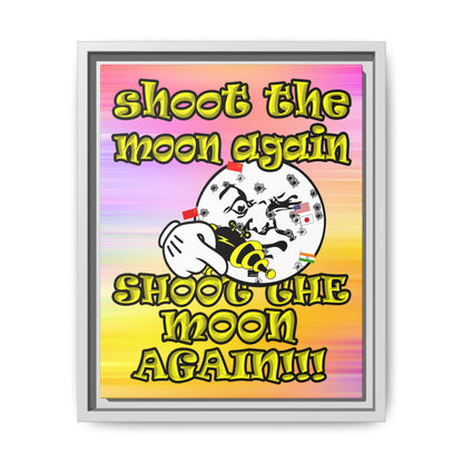 shoot the moon again - framed canvas art (color blur)