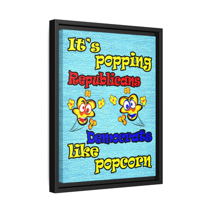 popping like popcorn - framed canvas art (faded dark blue)