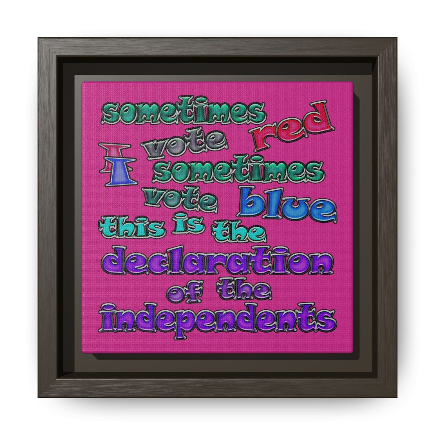 declaration of the independents - framed canvas art (pink)