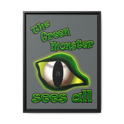 green monster - framed canvas art (dark grey)