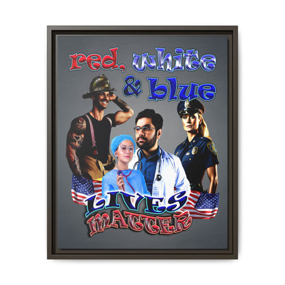 rw&b lives matter - framed canvas art (grey-light grey)