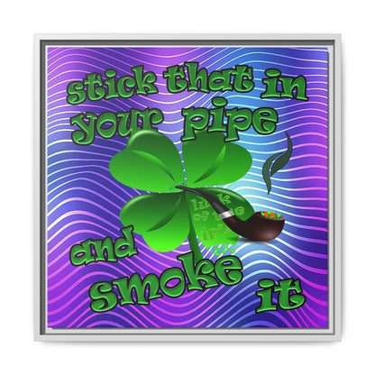 stick that in your pipe and smoke it - framed canvas art (purple wave)