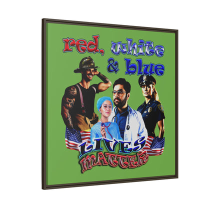 rw&b lives matter - framed canvas art (green)