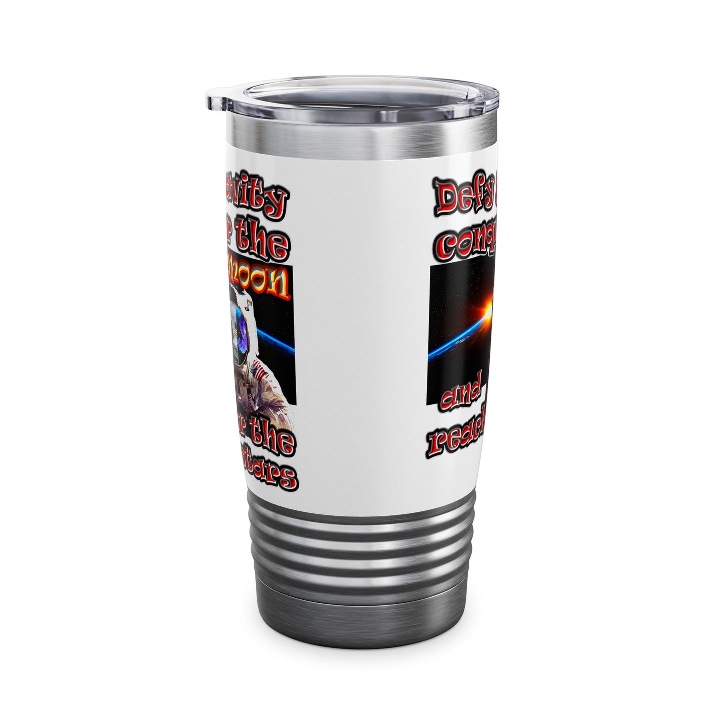 defy conquer reach - Ringneck Tumbler, 20oz (white)