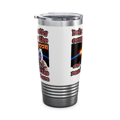 defy conquer reach - Ringneck Tumbler, 20oz (white)