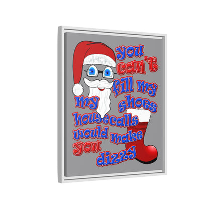 santa's shoes - framed canvas art (grey)