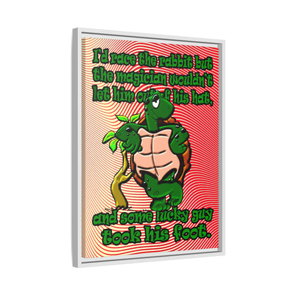 turtle race - framed canvas art (yellow-orange wave)