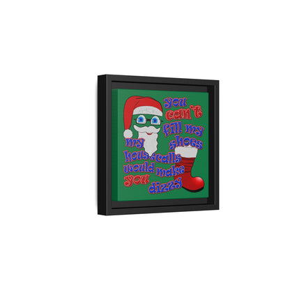 santa's shoes - framed canvas art (dark green)