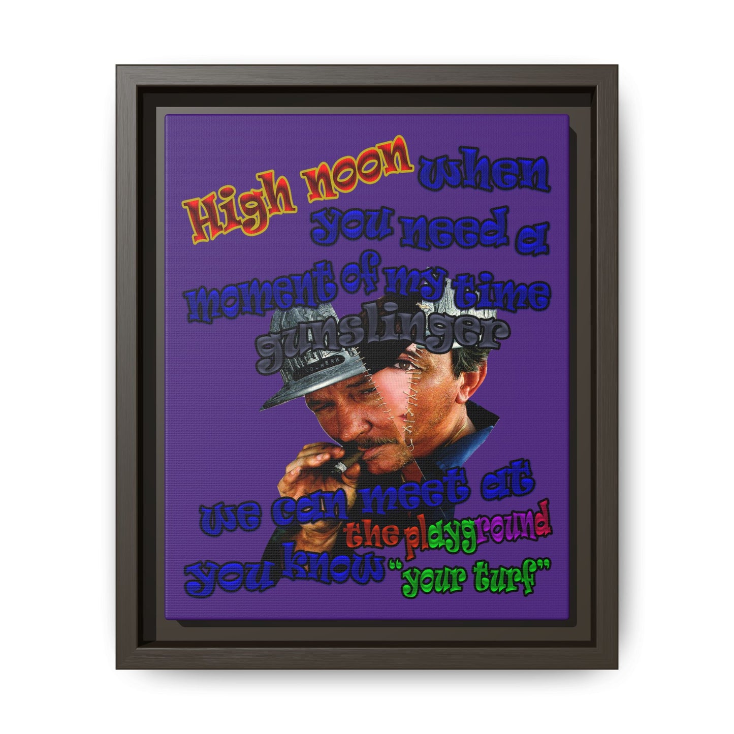 high noon - framed canvas art (purple)