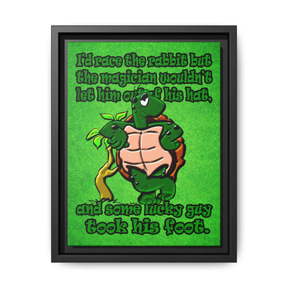 turtle race - framed canvas art (green turf)
