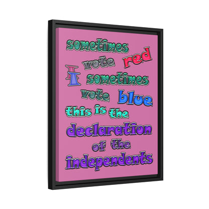 declaration of the independents - framed canvas art (light pink)