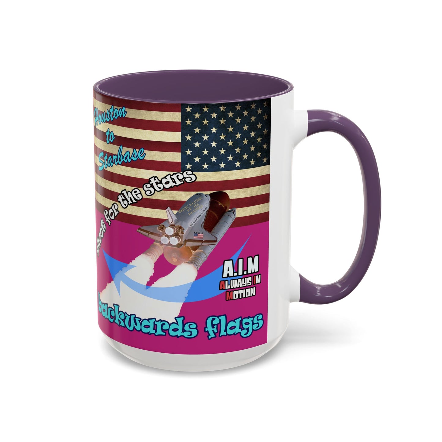 shoot for the stars - Accent Mug (pink)