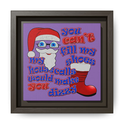 santa's shoes - framed canvas art (light purple)