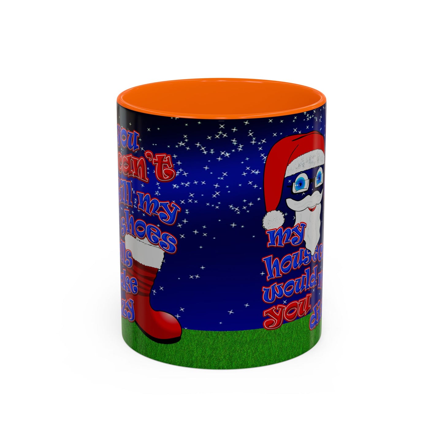 santa's shoes - Accent Mug ('snoops' background)