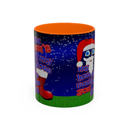 santa's shoes - Accent Mug ('snoops' background)