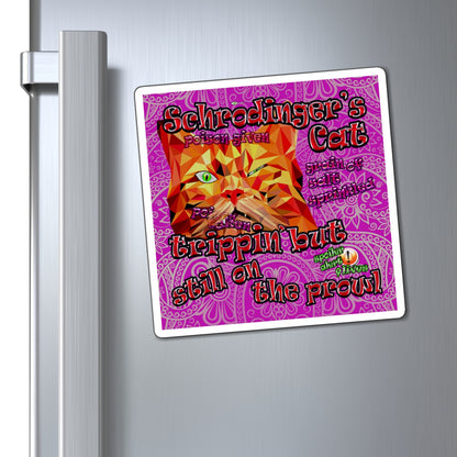 schrodinger's cat - Magnets - (pink swirl)