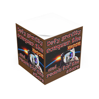 defy conquer reach - note cube (brown)