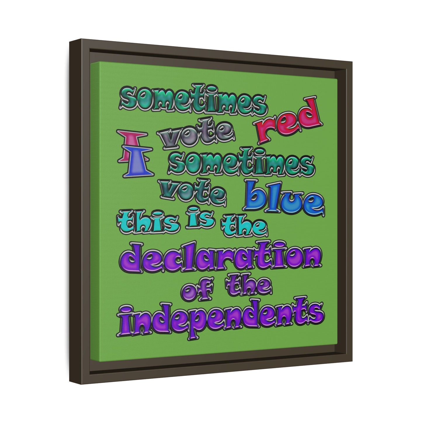 declaration of the independents - framed canvas art (green)