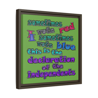 declaration of the independents - framed canvas art (green)