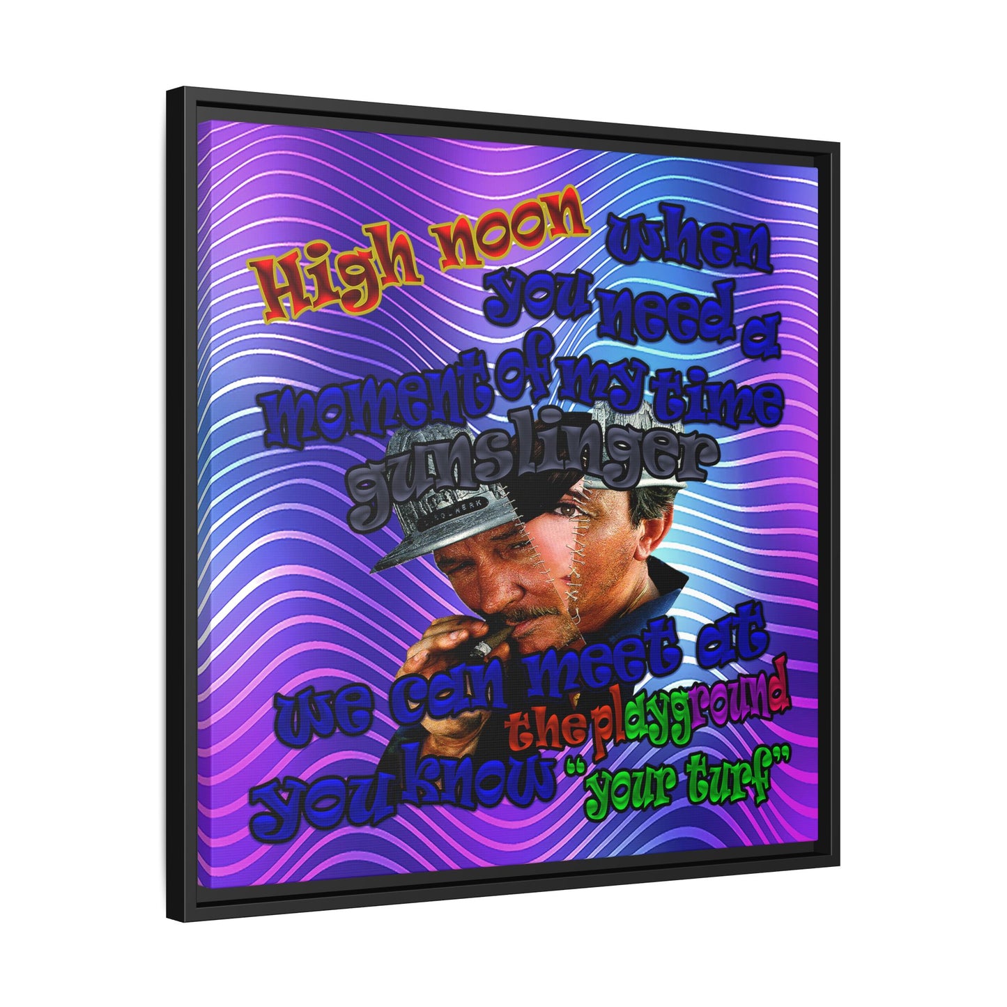 high noon - framed canvas art (purple wave)