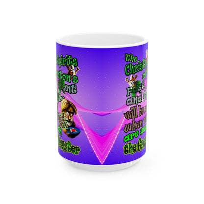christmas spirits of boston - White Mug (purple-pink wave)