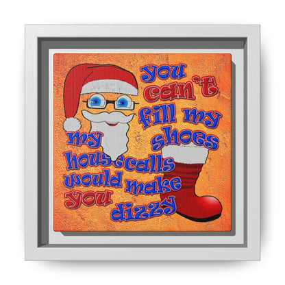 santa's shoes - framed canvas art (burnt orange)